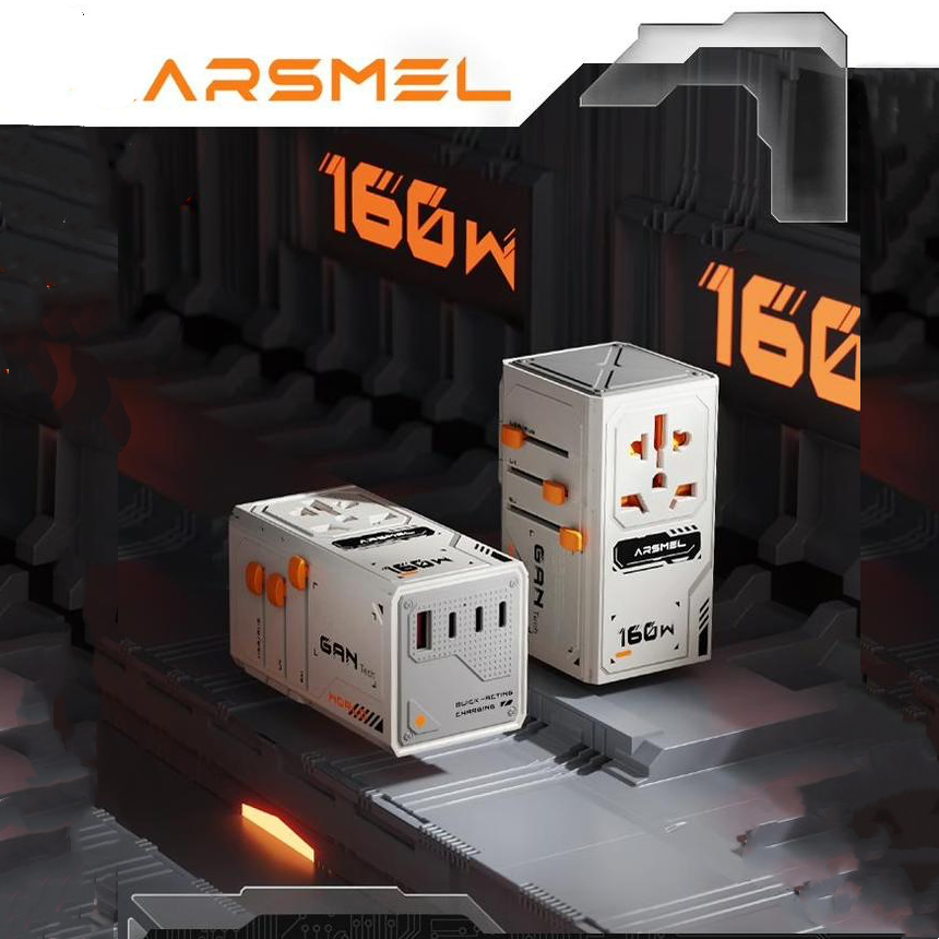 ARSMEL: World's First Mecha All-in-One 160W Charger & Travel Adapter