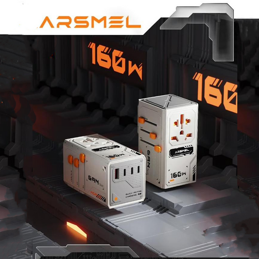 ARSMEL: World's First Mecha All-in-One 160W Charger & Travel Adapter