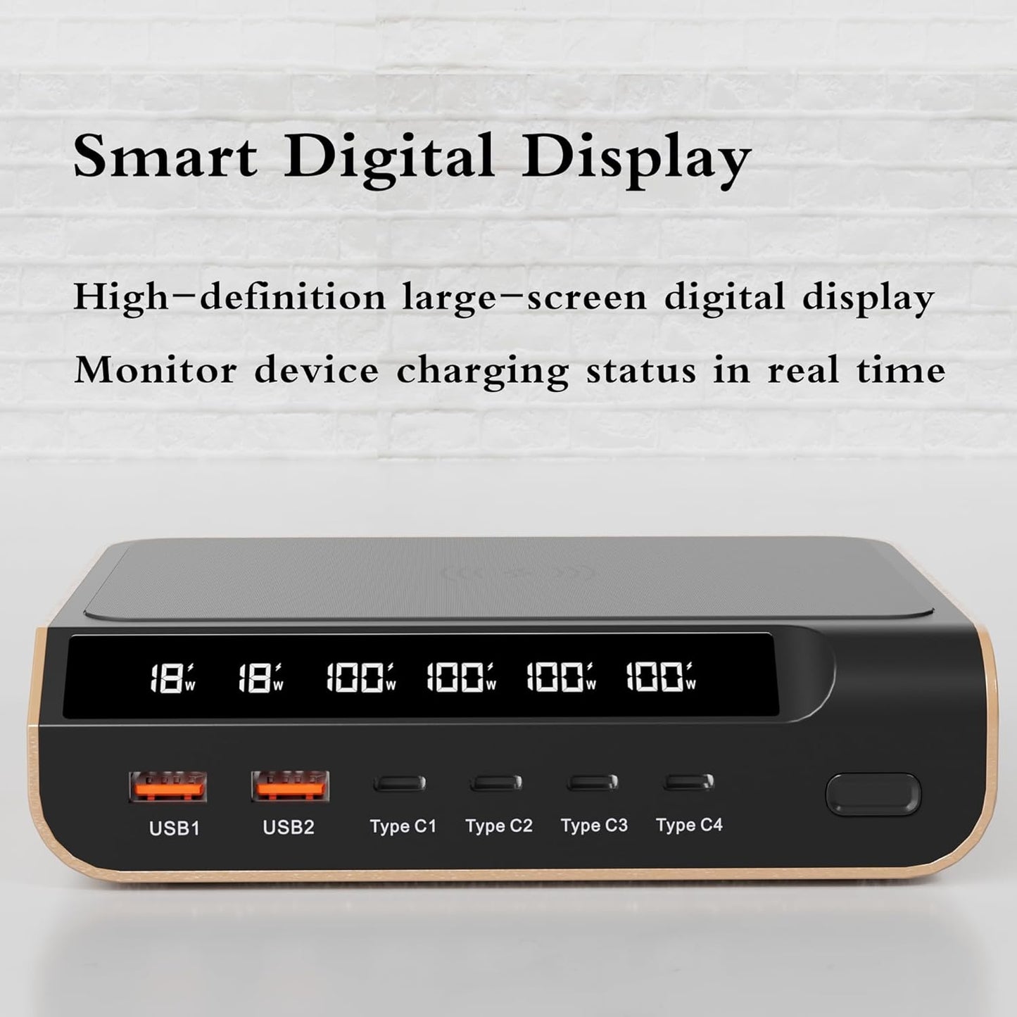 Boerx : 240W 6 Ports GaN Desktop Charger with Digital Display Screen